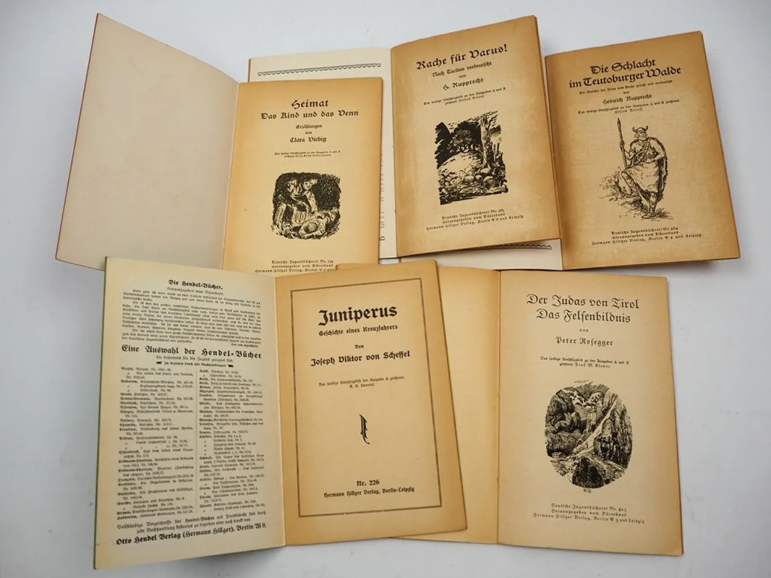 5x Heft Deutsche Jugendbücherei 1920er Jahre Hermann Hillger Verlag