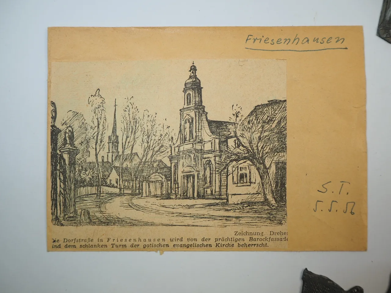 5x Klischee Druckplatte Friesenhausen Aidhausen nach Zeichnungen von Dreher 1955/58