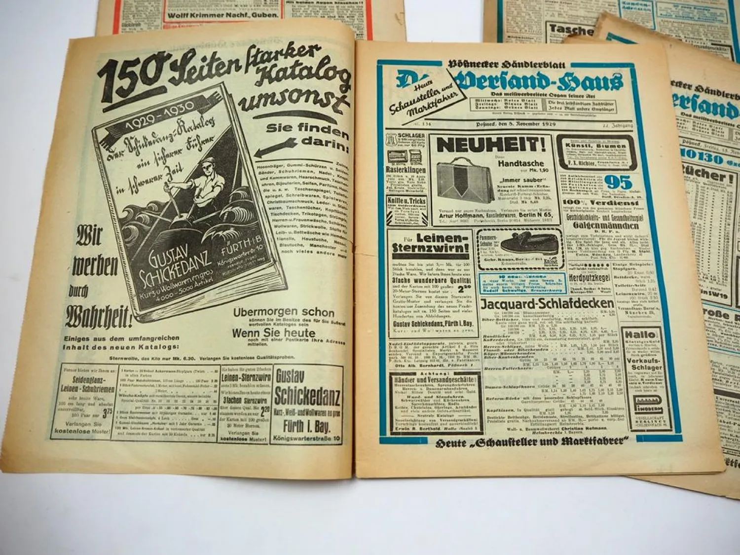 5x Original Pößnecker Händlerblatt Das Versand-Haus 1929 Werbezeitschrift