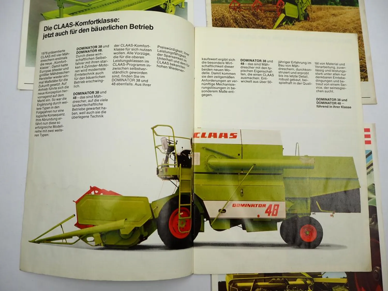 5x Original Prospekt Claas Landtechnik Mähdrescher Häcksler 1970/80er Jahre