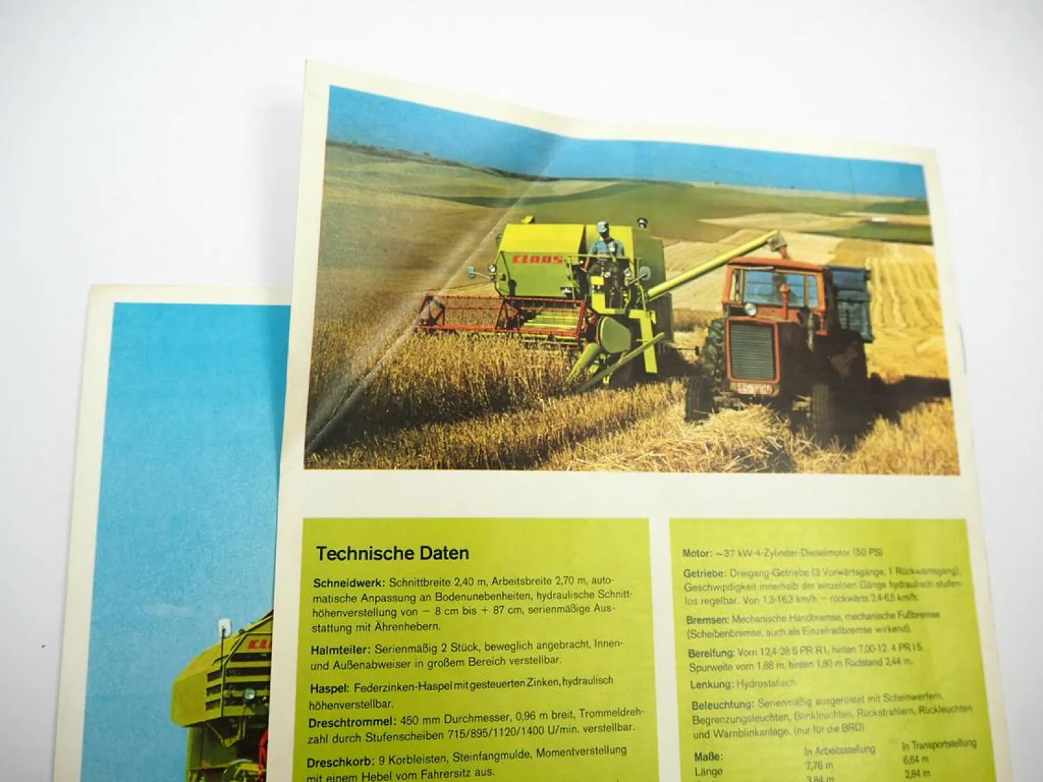 5x Original Prospekt Claas Landtechnik Mähdrescher Häcksler 1970/80er Jahre