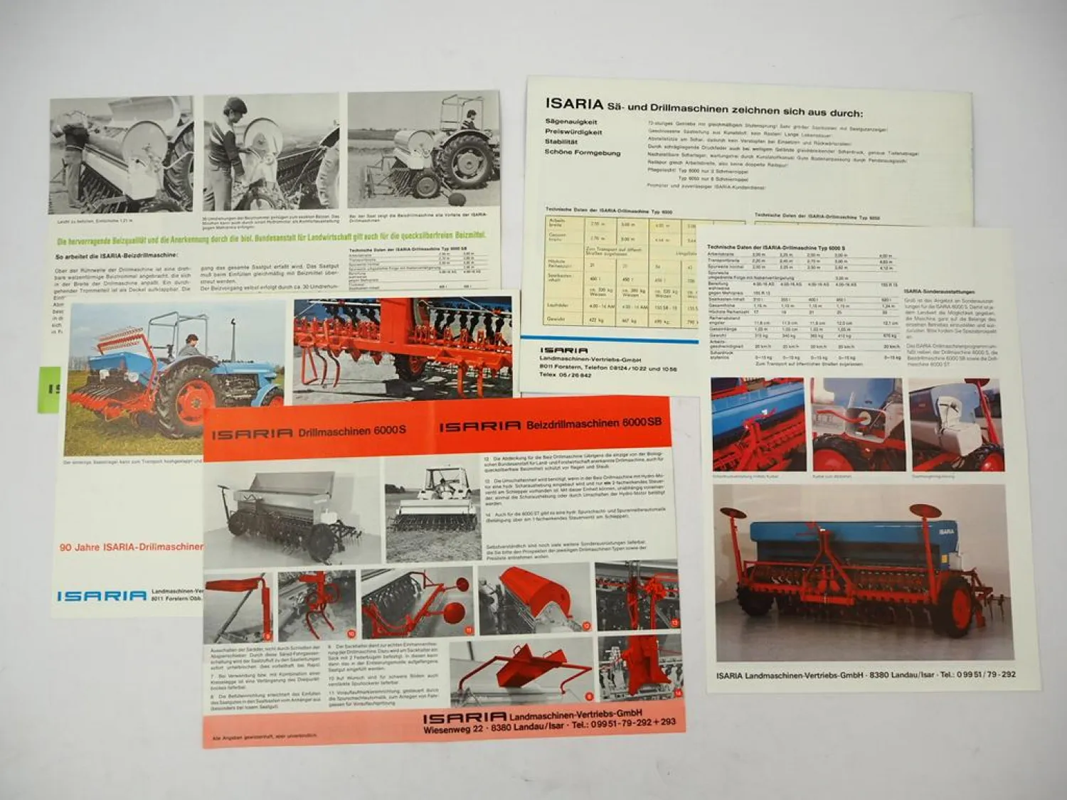 5x Original Prospekt Isaria 6000 SE SB Sämaschine Drillmaschine ca. 1970er Jahre