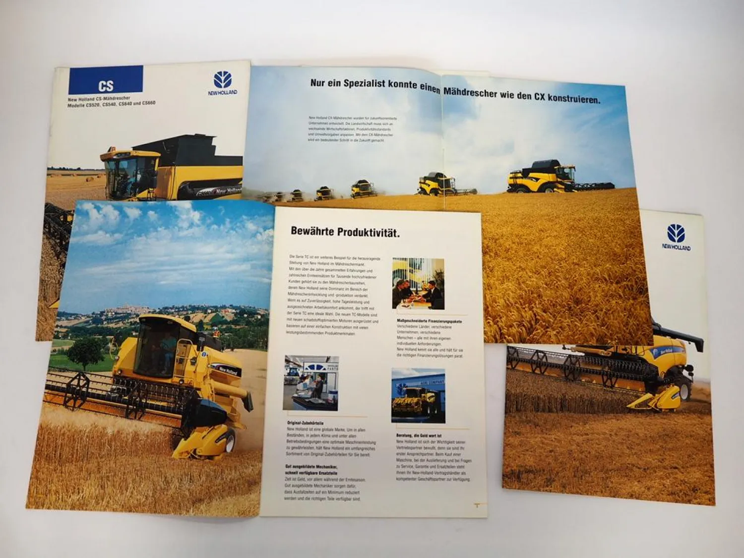 5x Original Prospekt New Holland CX CR CS TC Mähdrescher ca. 2002