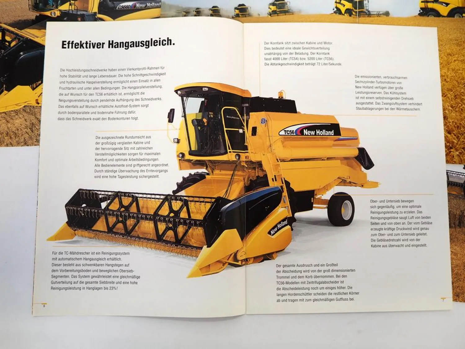 5x Original Prospekt New Holland CX CR CS TC Mähdrescher ca. 2002