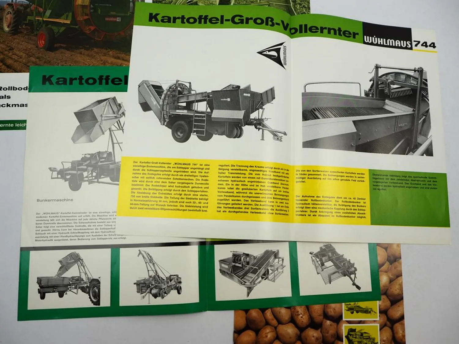 5x Original Prospekt Niewöhner Landtechnik Kartoffelernter Wühlmaus 1970er Jahre