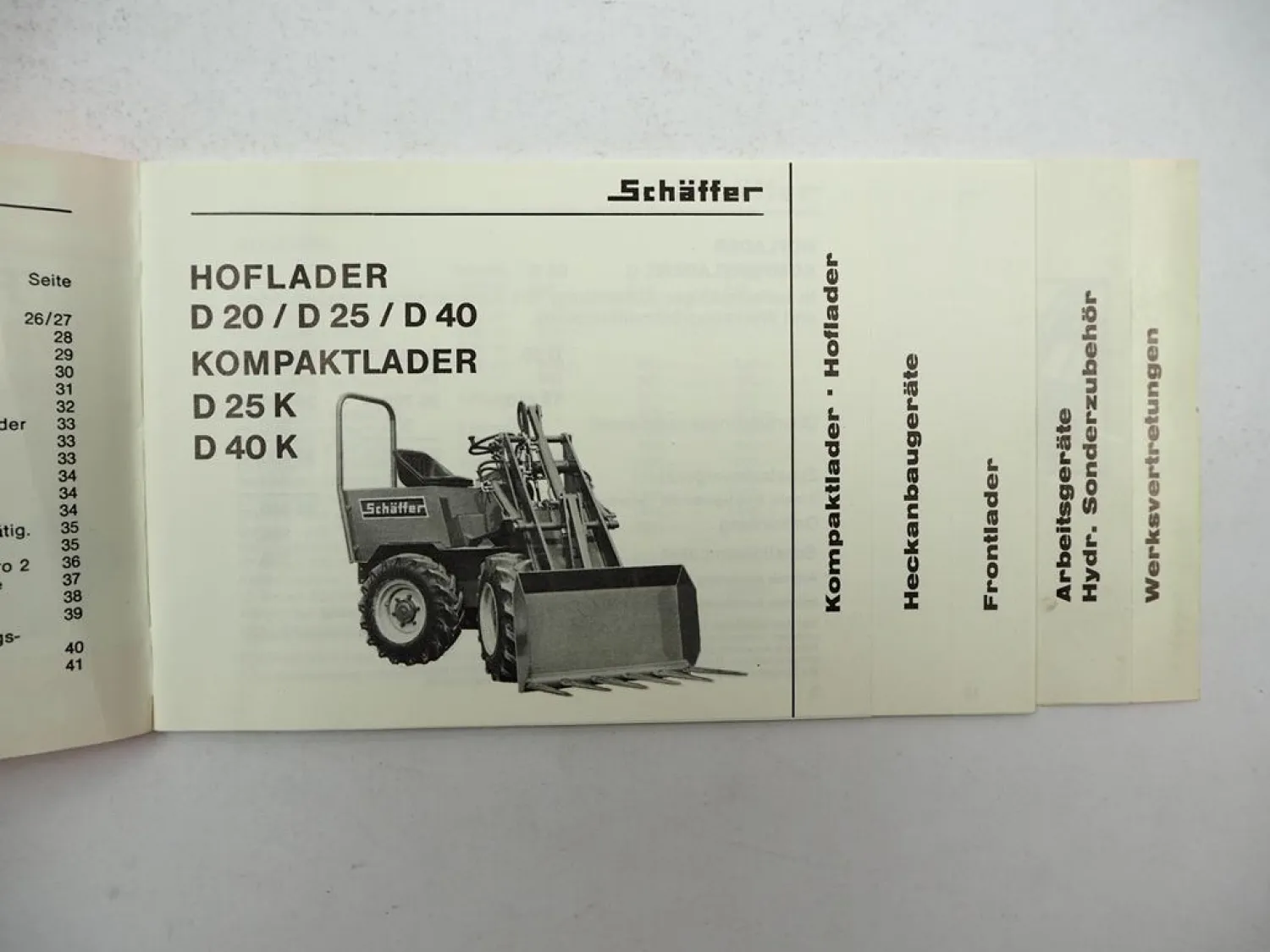 5x Original Prospekt Preisliste Schäffer Hoflader Frontlader Zubehör 1980er J.