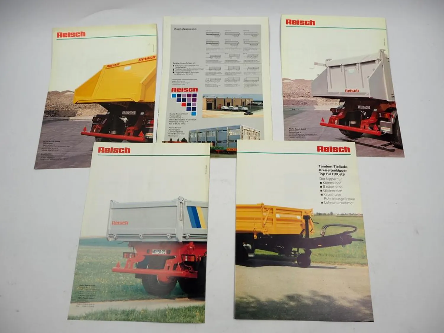 5x Original Prospekt Reisch Kippanhänger Sattelanhänger RTDK RDKS RUTDK 1990er J.
