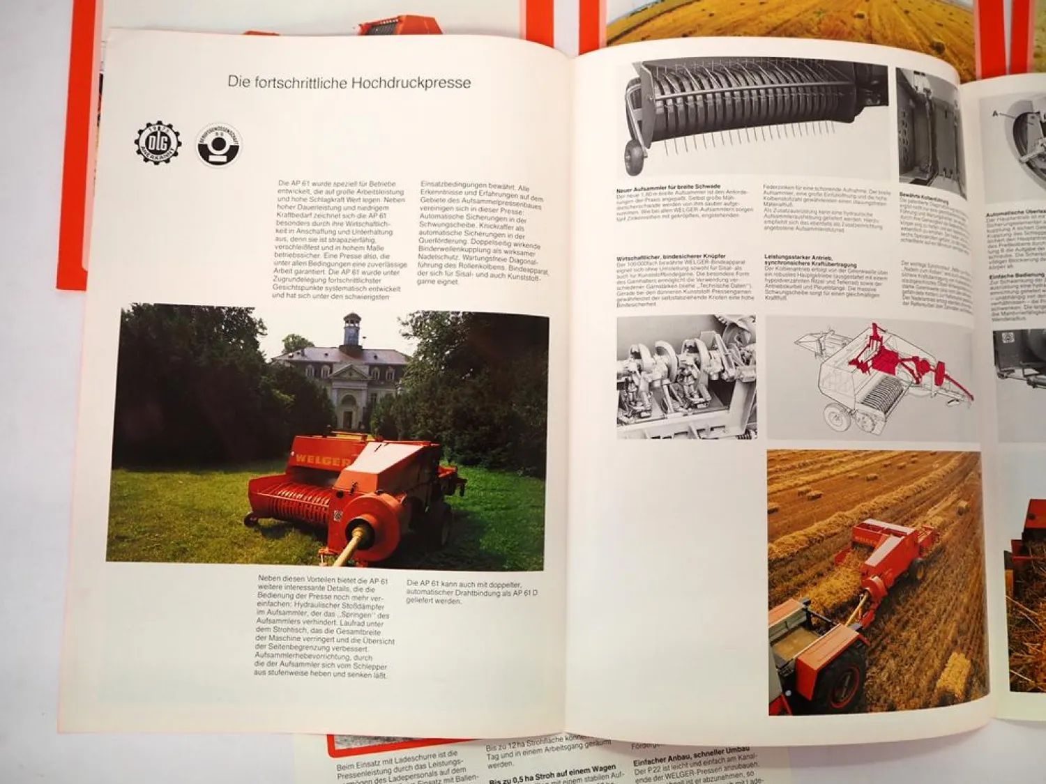 5x Original Prospekt Welger AP 41 45 42 52 61 RP 150 180 Pressen 1970/80er Jahre