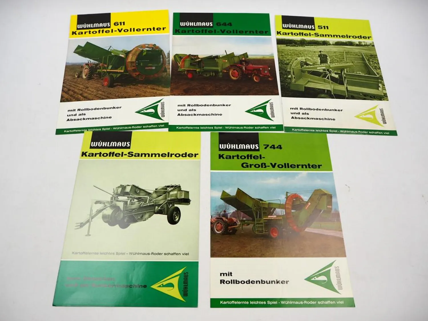 5x Original Prospekt Wühlmaus 644 511 611 744 Kartoffel Erntemaschinen 1970er J.