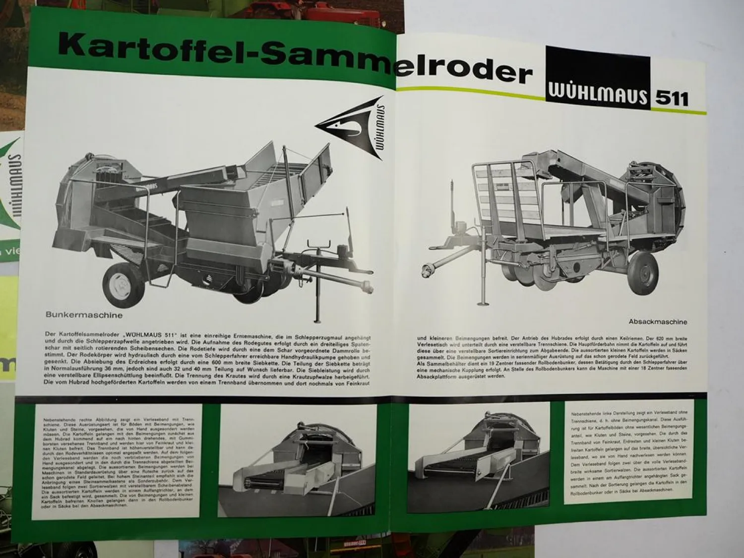 5x Original Prospekt Wühlmaus 644 511 611 744 Kartoffel Erntemaschinen 1970er J.
