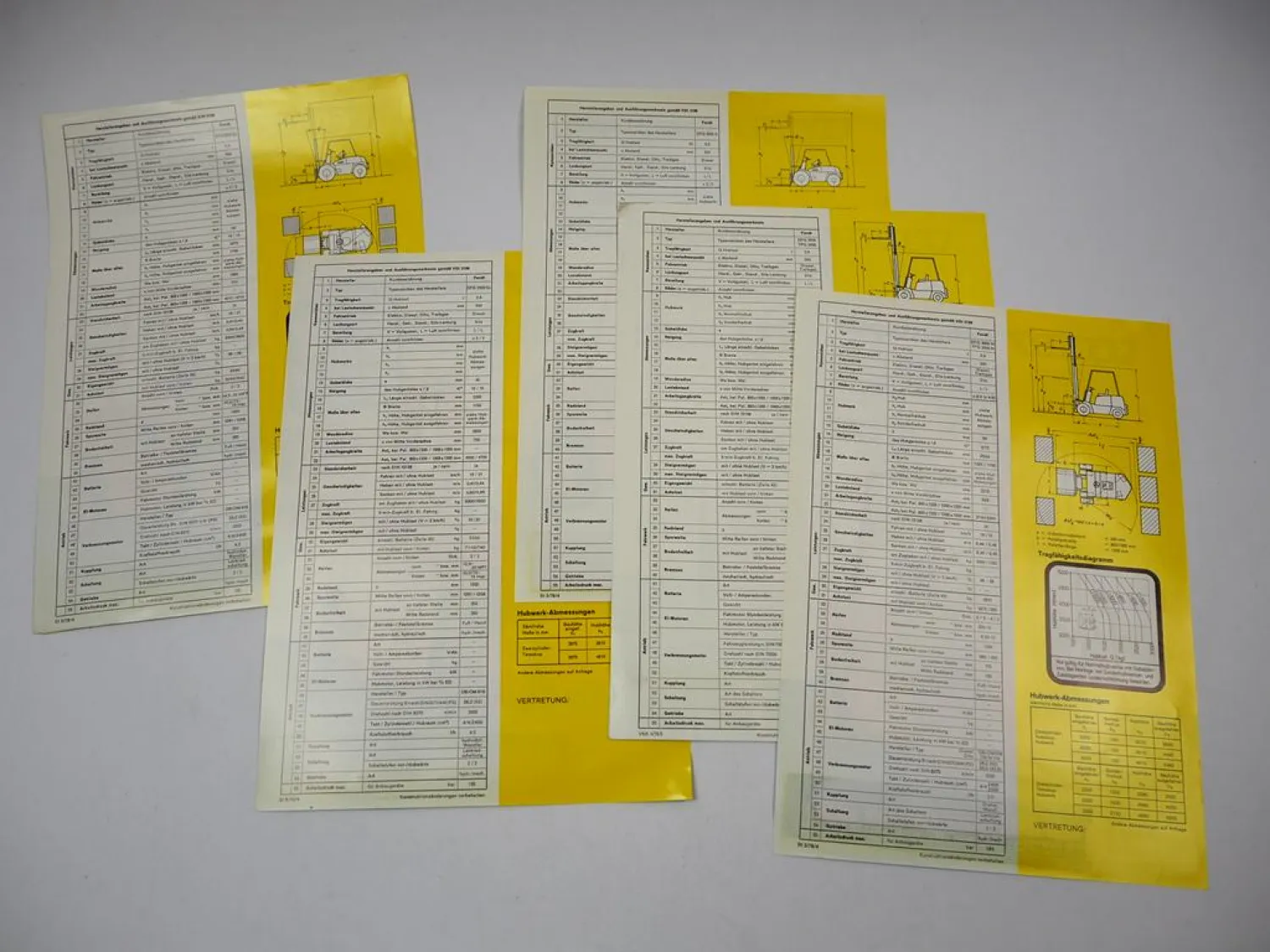 5x Prospekt Fendt DFG TFG 2500 3000 Gabelstapler Technische Daten ca. 1979