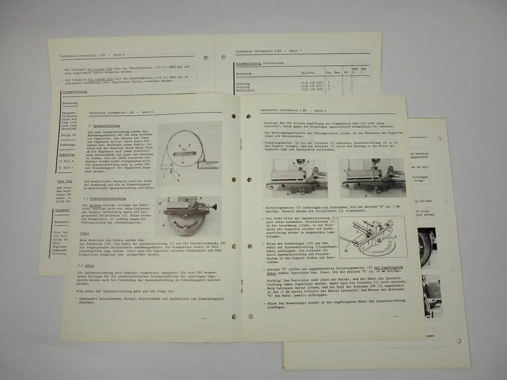 5x Stihl Technische Informationen von 1988