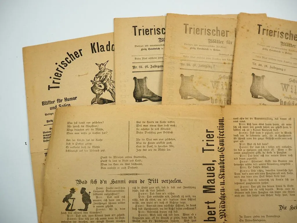 5x Trierischer Kladderadatsch Zeitung für Humor und Satire Trier 1900/04