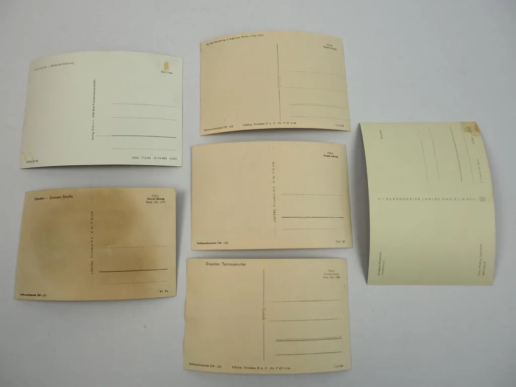 6 Foto AK Dresden Terrassenufer Fernsehturm Grunaer Straße 1956 - 1980 Sachsen