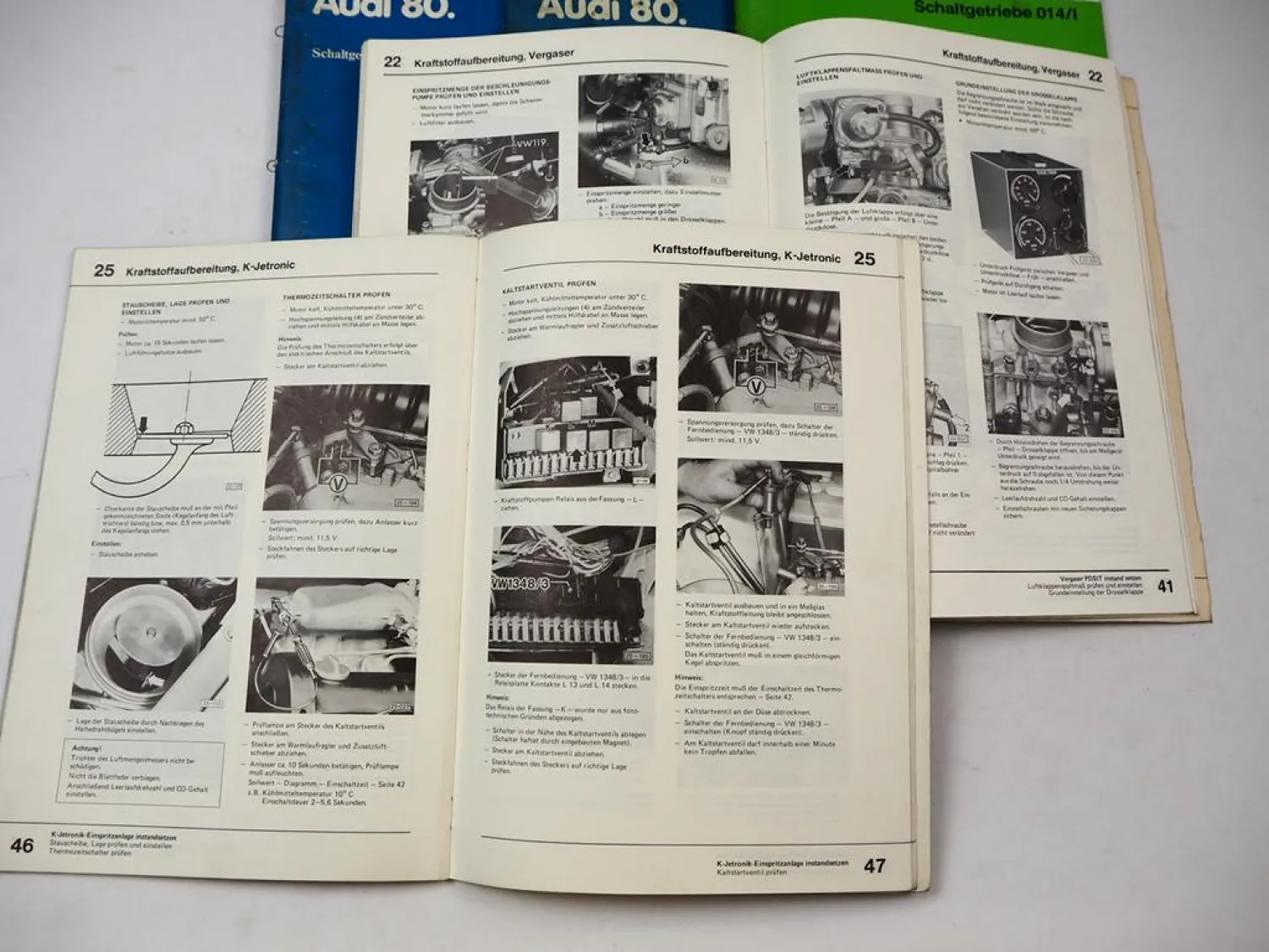 6 Original Reparaturleitfaden Audi 80 B2 ab 1978 Werkstatthandbuch Getriebe & Motor