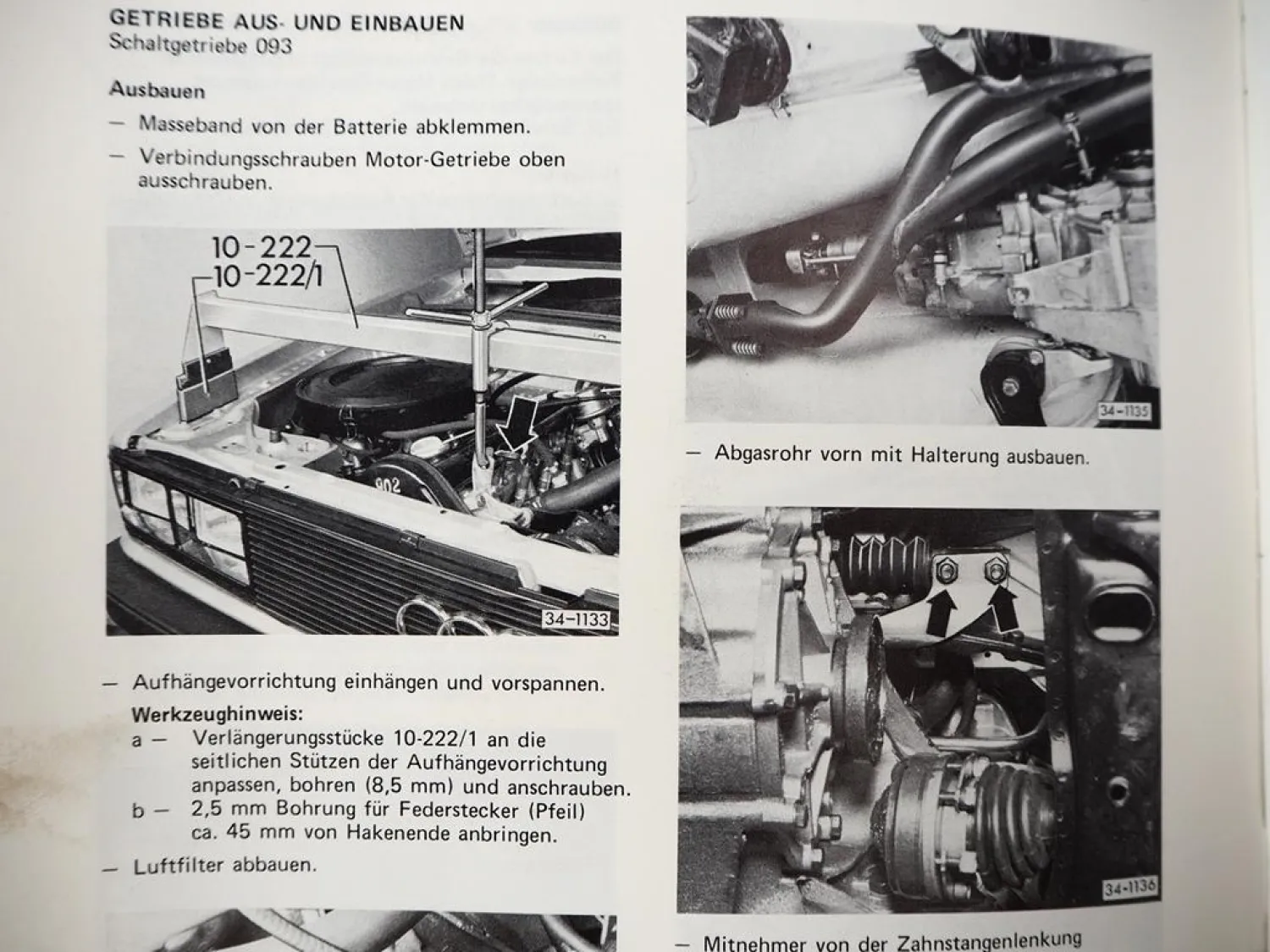 6 Original Reparaturleitfaden Audi 80 B2 ab 1978 Werkstatthandbuch Getriebe & Motor