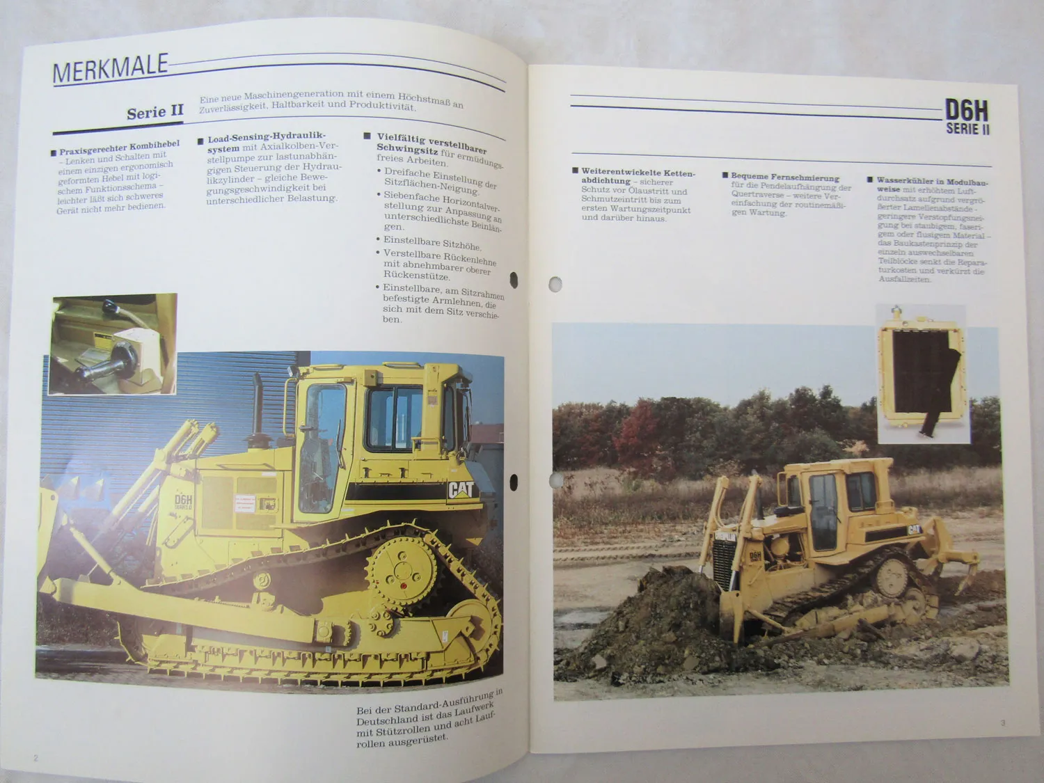 6 Prospekte CATerpillar Zeppelin D4C D4H D6H D7H D5H Serie II 1991/92