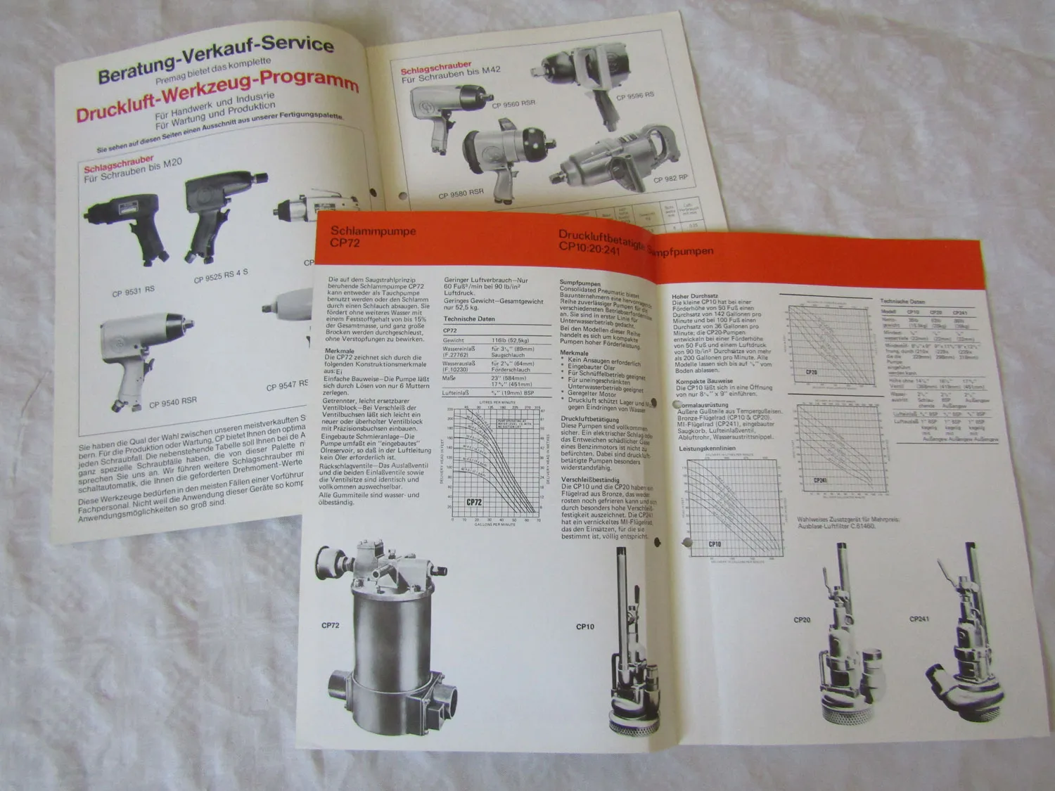 6 Prospekte CP Equipment Felsbohrhämmer Abbruchwerkzeug Pumpen + Preisliste