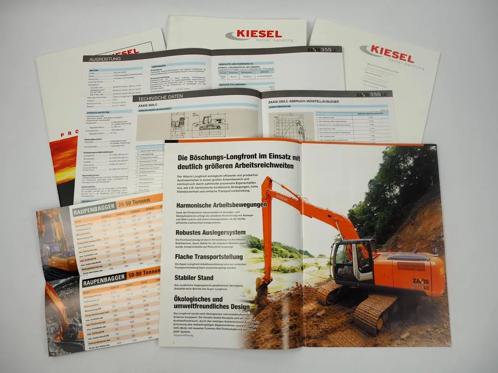 6 Prospekte Hitachi Zaxis Raupenbagger Produktprogramm Kiesel