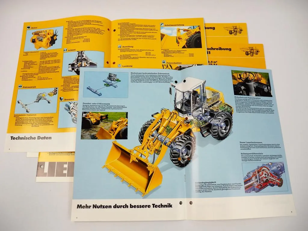 6 Prospekte Liebherr L 508 - 551 Radlader Technische Beschreibung 1990/93