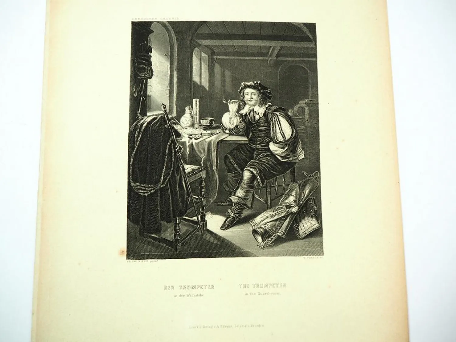 6x Kupferstich Dresdener Galerie W. French Niederländische Meister ca. 1860