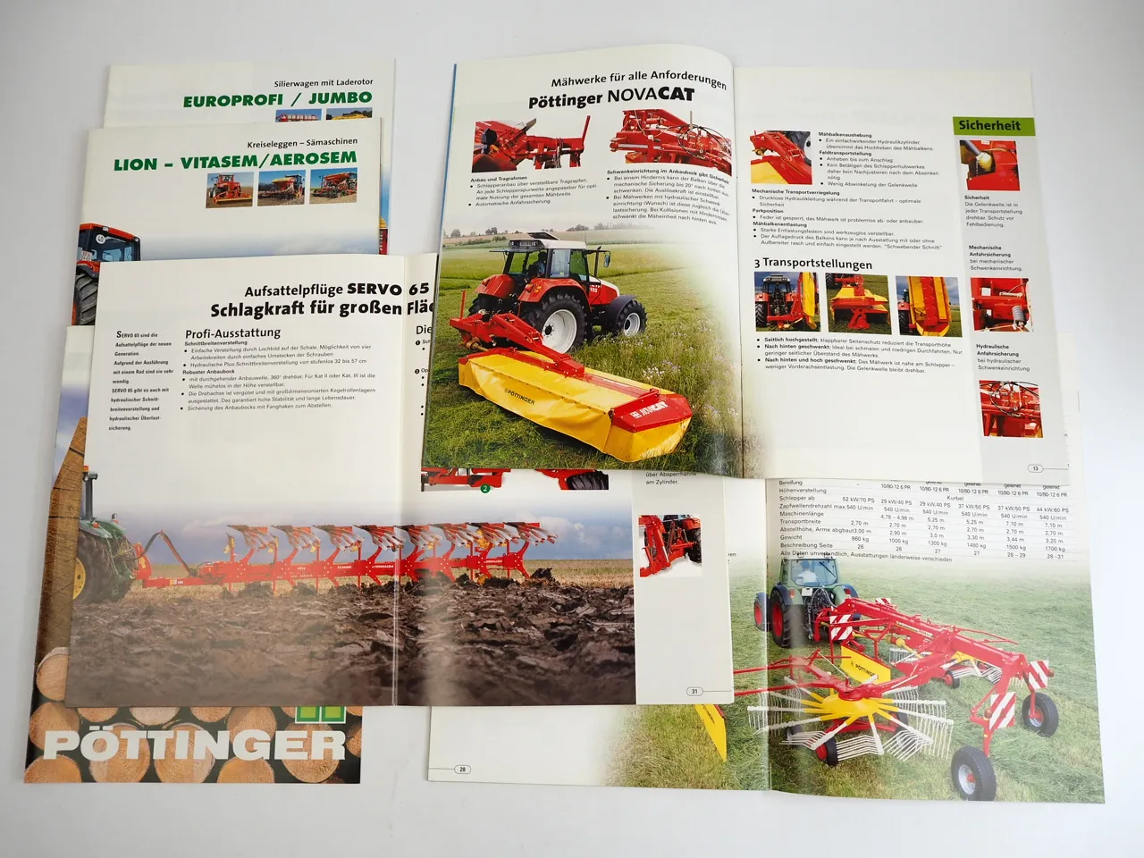 6x Landtechnik Prospekt Pöttinger Nova Euro Cat Hit Top WID Vitasem Jumbo