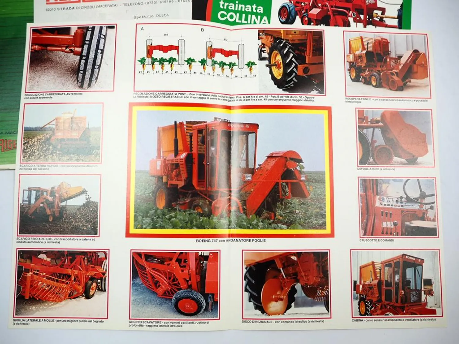 6x Original Prospekt Anschreiben Mappe Barigelli Landtechnik ca. 1981 Italien