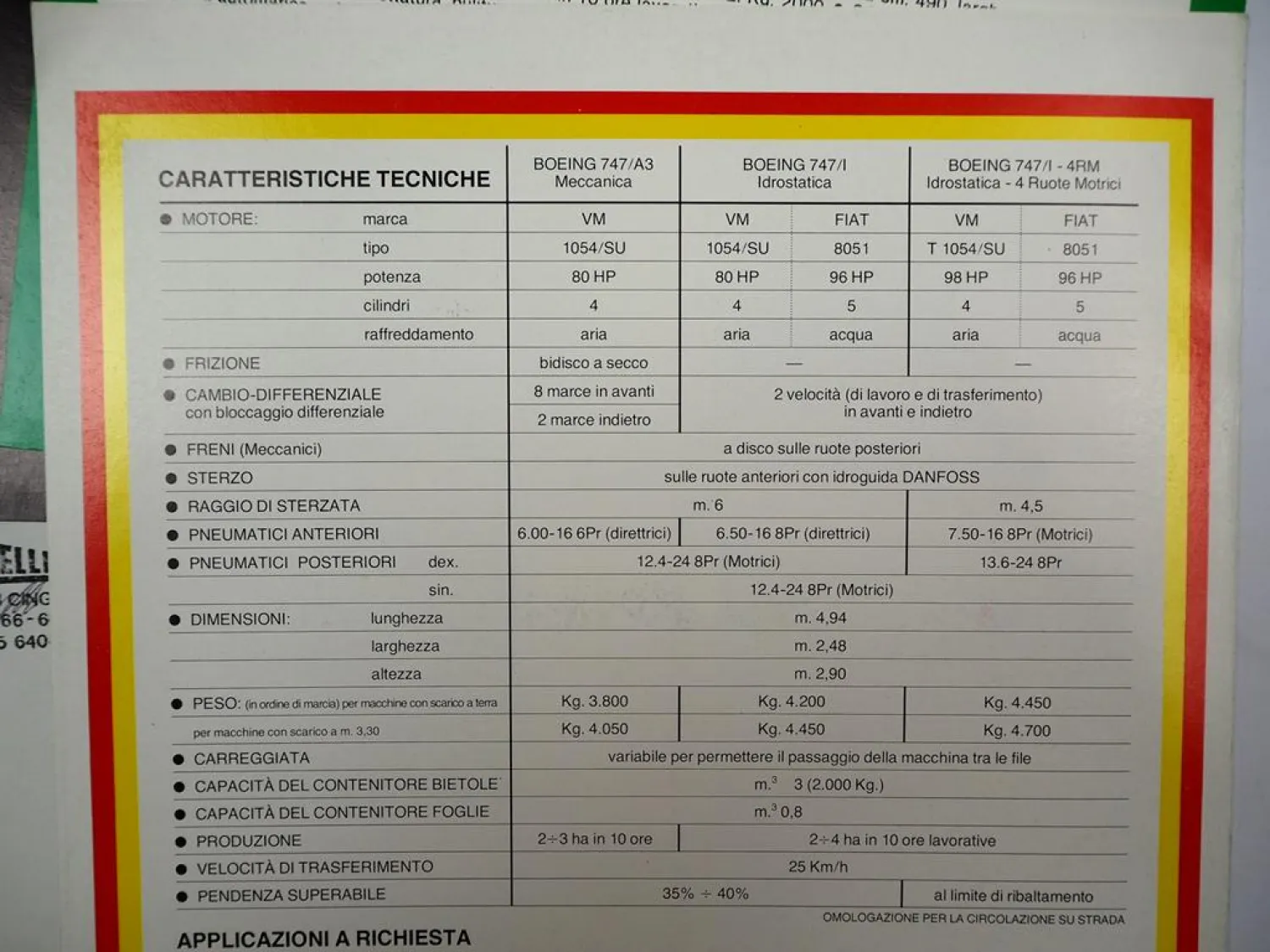 6x Original Prospekt Anschreiben Mappe Barigelli Landtechnik ca. 1981 Italien