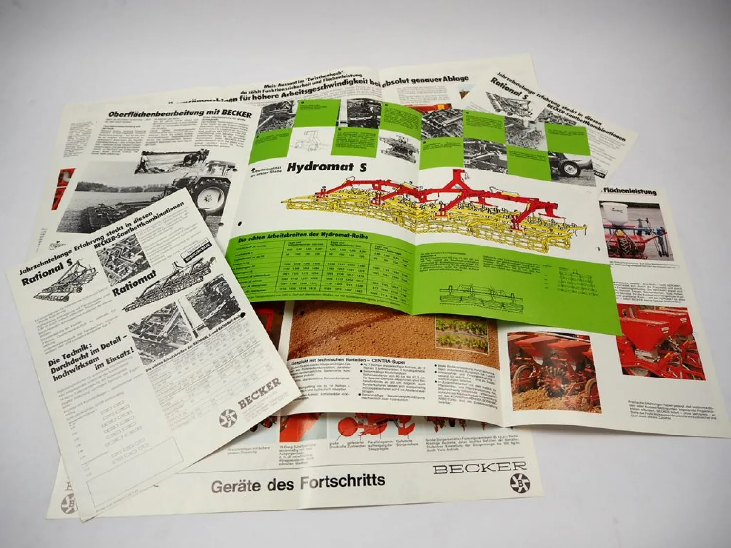 6x Original Prospekt Becker Anbaugeräte Traktoren Bodenbearbeitung Landtechnik