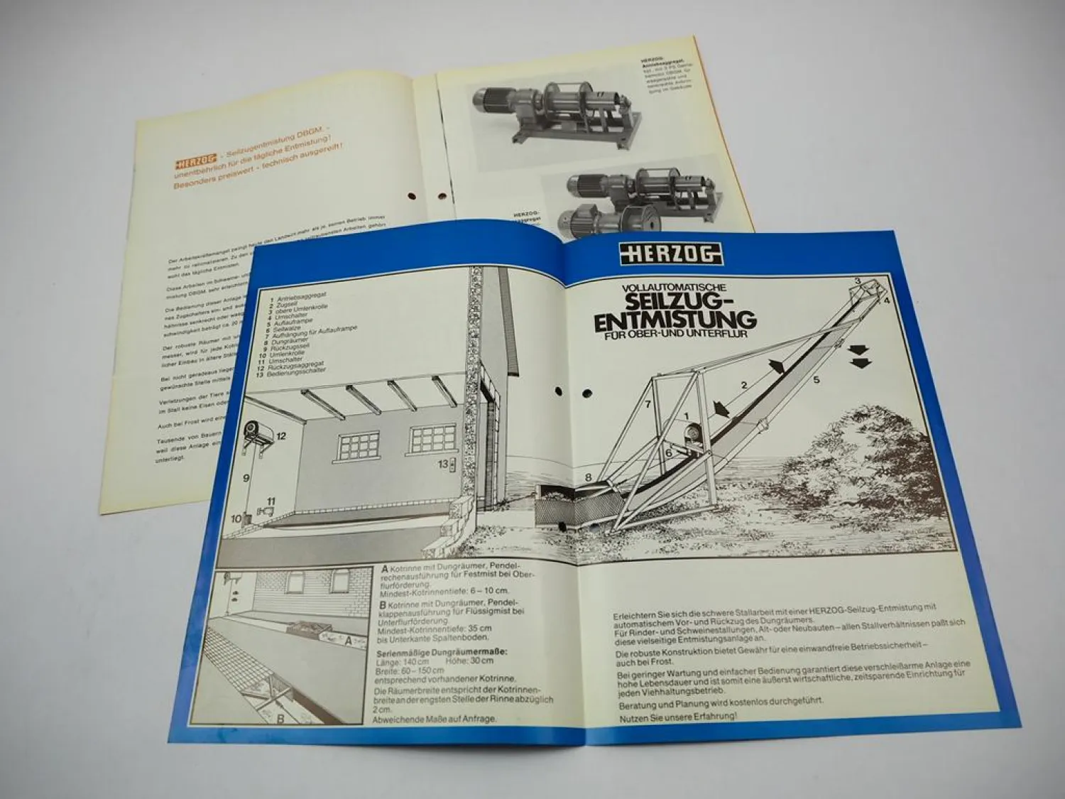 6x Original Prospekt Herzog Ballenförderer Seilzugentmistung Ballenblitz