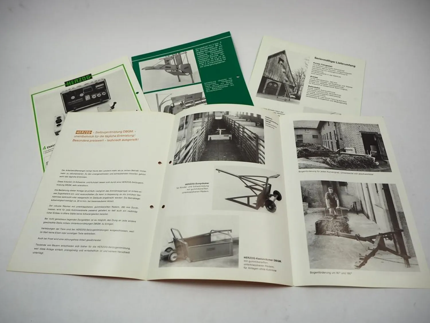 6x Original Prospekt Herzog Ballenförderanlage Seilzugentmistung Ballenblitz