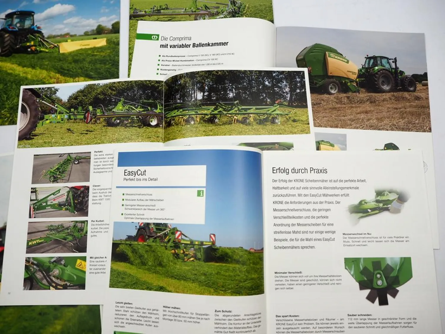 6x Original Prospekt Krone Landtechnik Mähwerke Zettwender Presse 2015 bis 2019