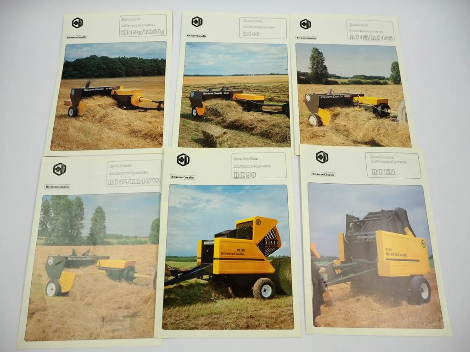 6x Original Prospekt Mappe Rivierre Casalis Landtechnik Pressen 1981