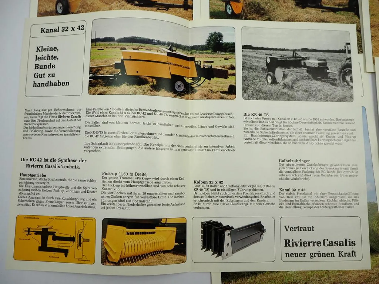 6x Original Prospekt Mappe Rivierre Casalis Landtechnik Pressen 1981