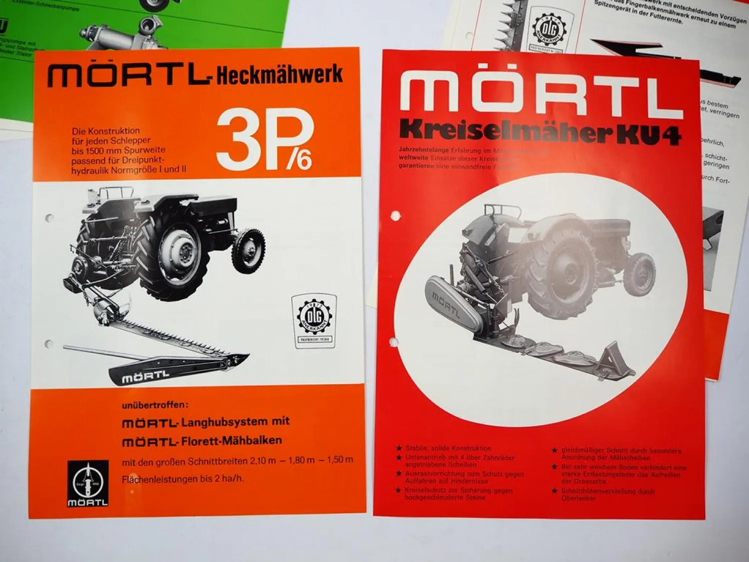 6x Original Prospekt Preisliste Anschreiben Mappe Mörtl Mähwerke 1978