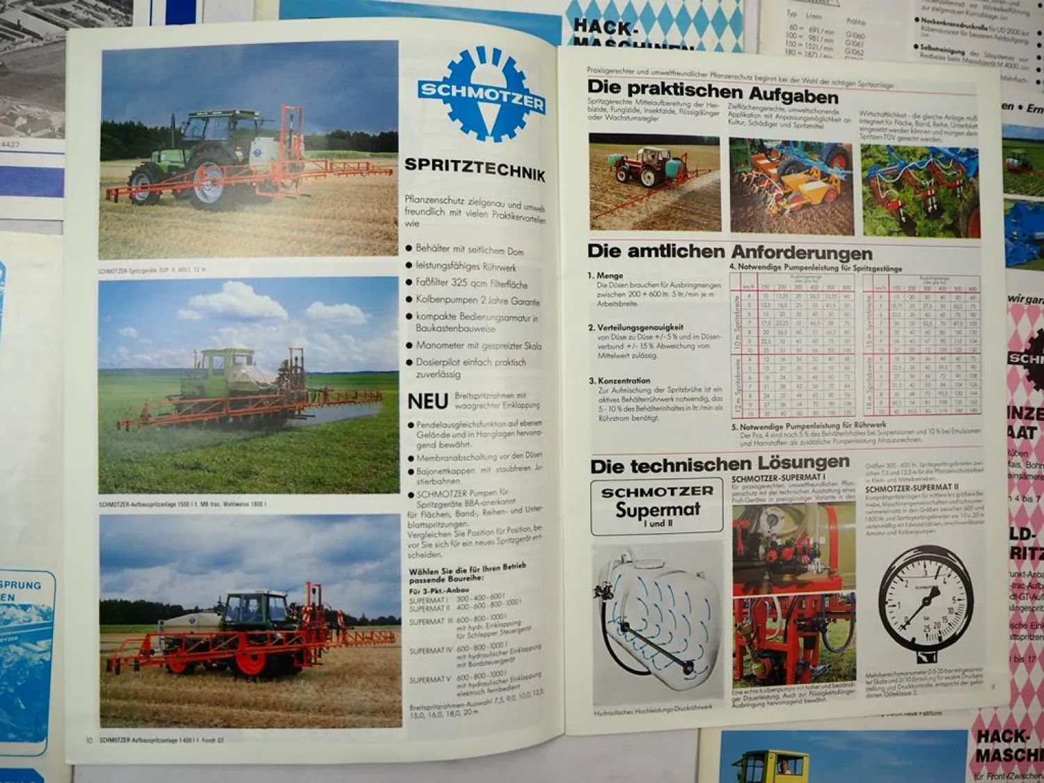 6x Original Prospekt Schmotzer Landtechnik Produktprogramm 1980er Jahre
