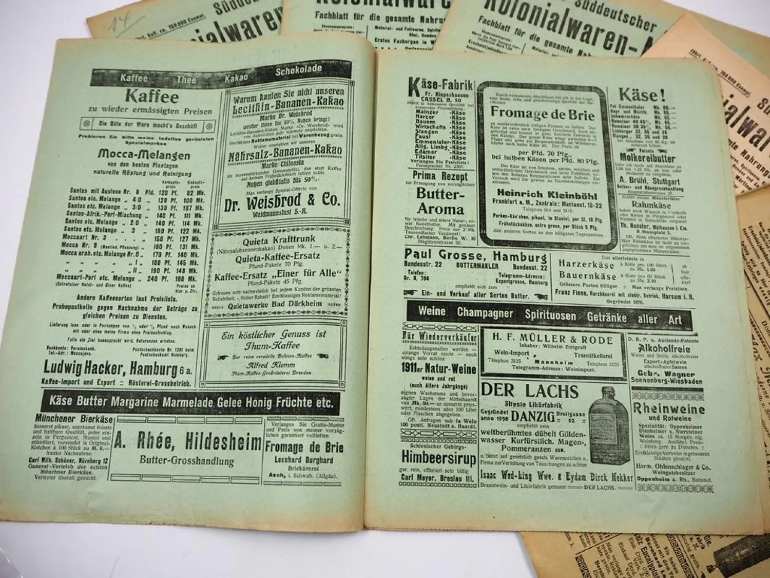 6x Original Süddeutscher Kolonialwaren Anzeiger von 1914 Fachzeitschrift