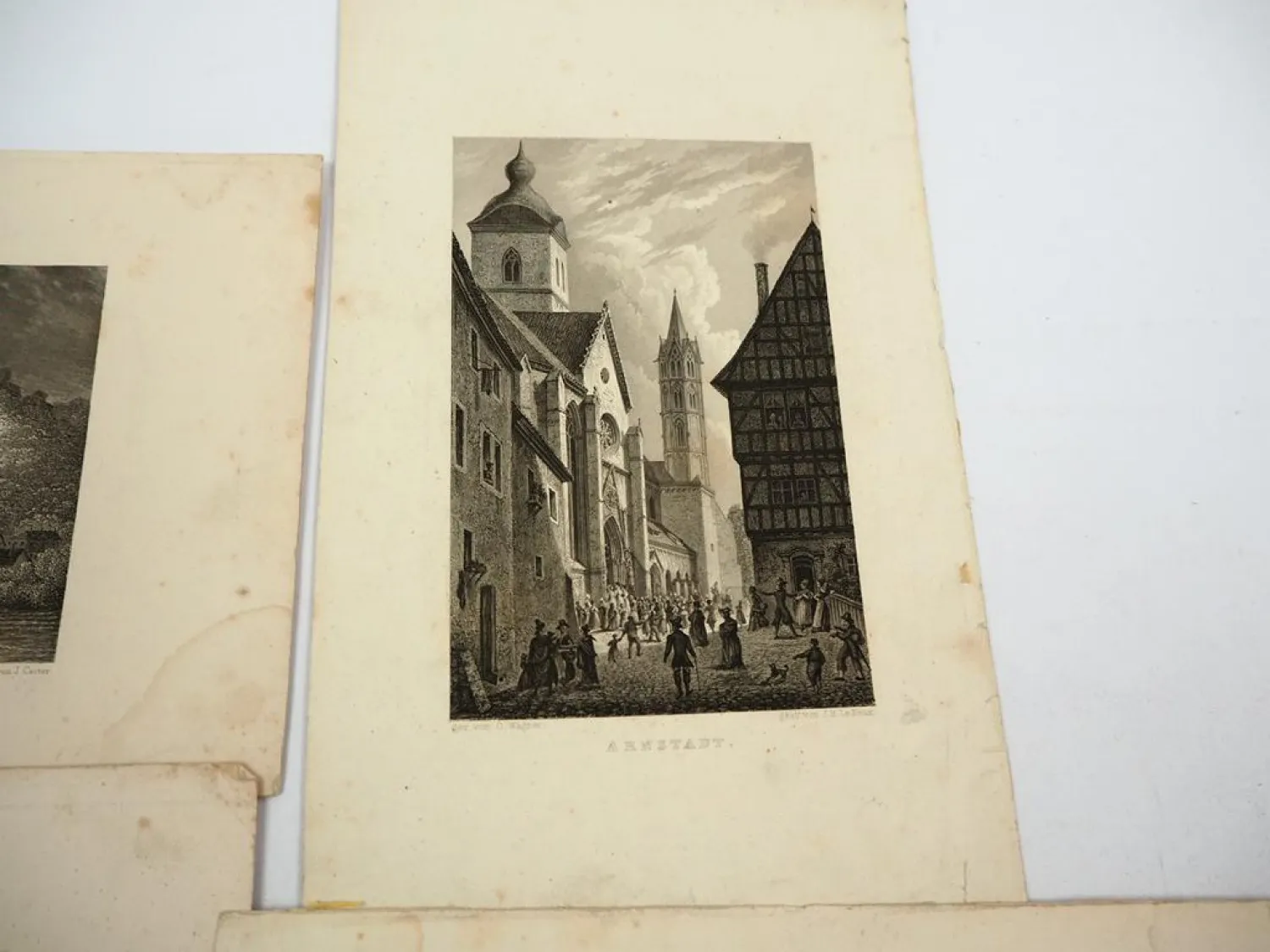 6x Stich o. Lithografie Thüringen Meiningen Schleusingen Arnstadt Wagner 1850