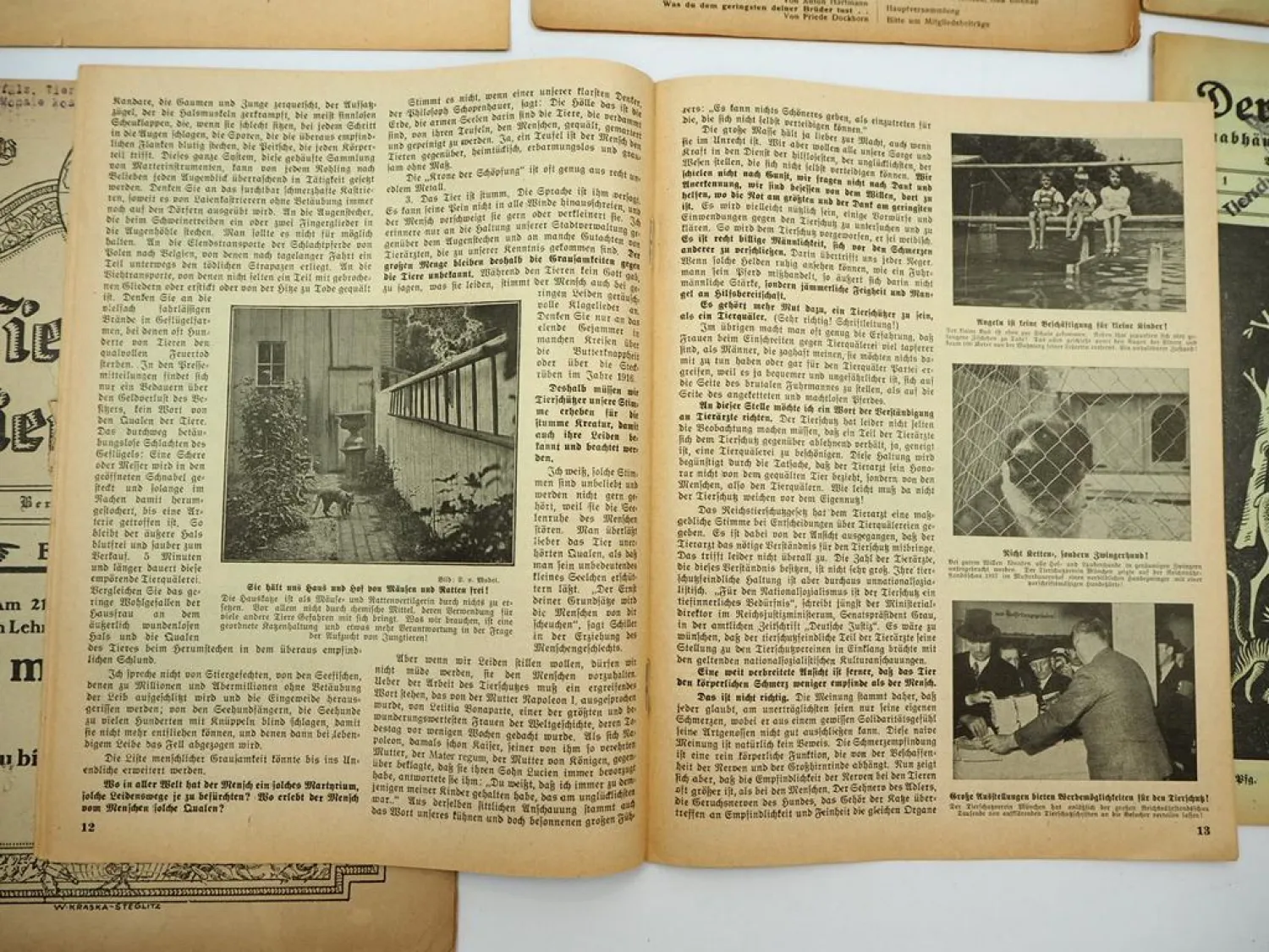 6x Zeitschrift Thema Tierschutz Tierfreund Tierwohl 1920er bis 1950er Jahre