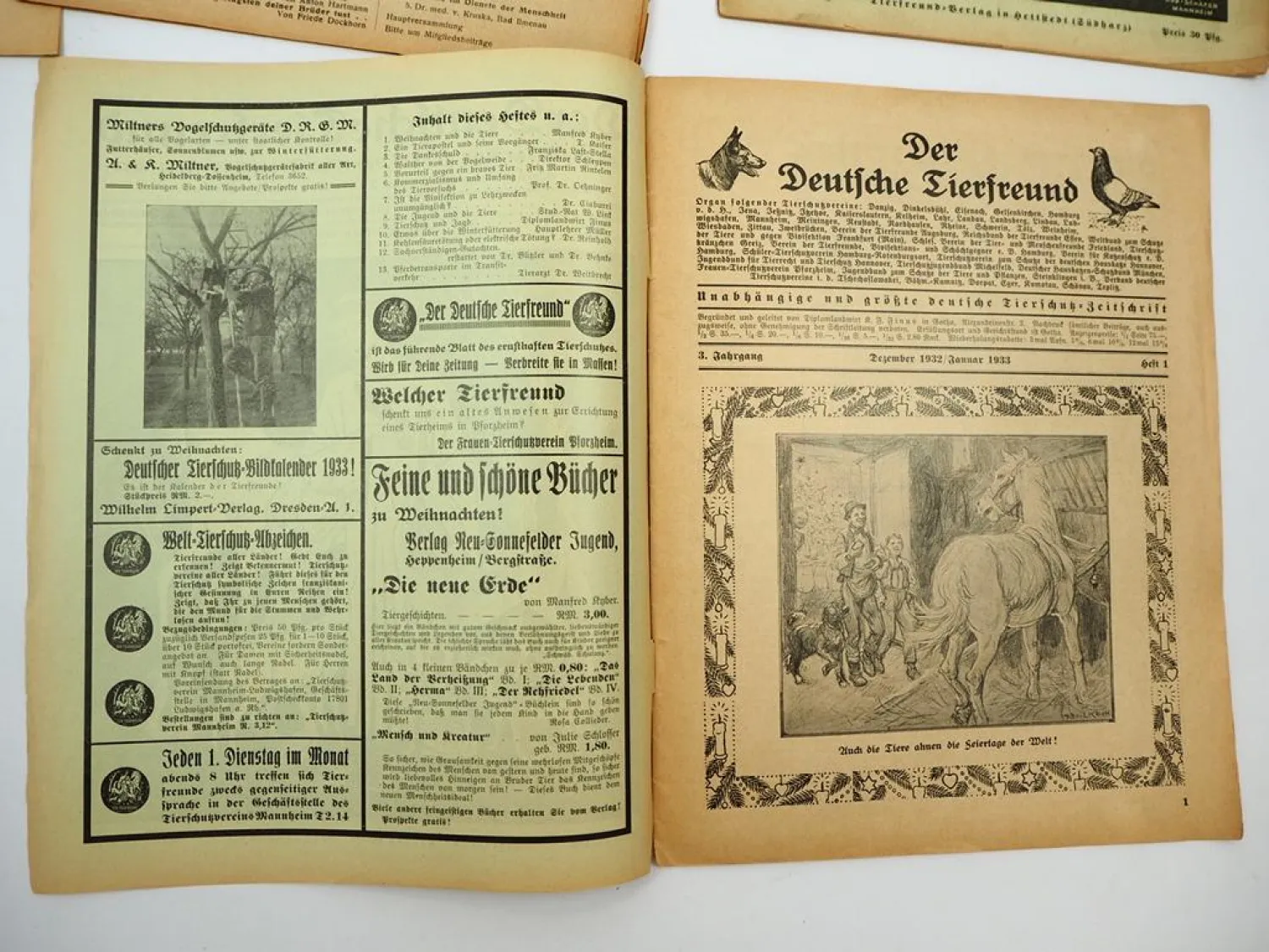 6x Zeitschrift Thema Tierschutz Tierfreund Tierwohl 1920er bis 1950er Jahre