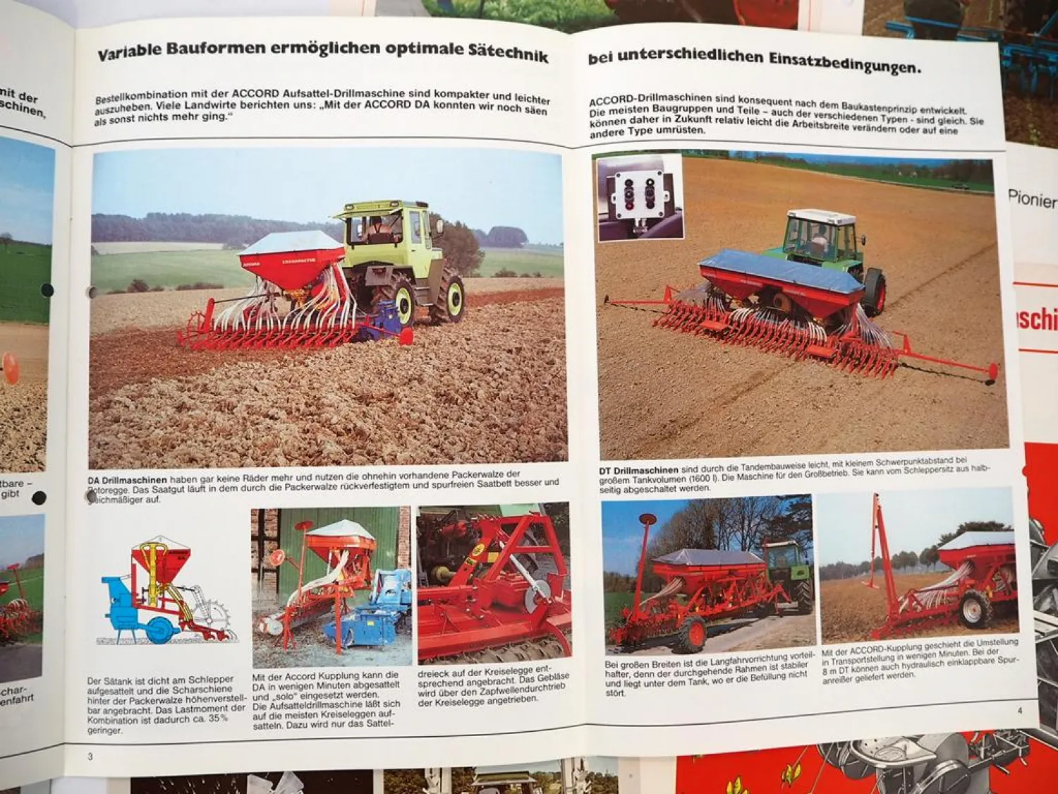 7x Orig. Prospekt Accord Landtechnik Pflanzmaschine Hackmaschine Drillmaschine