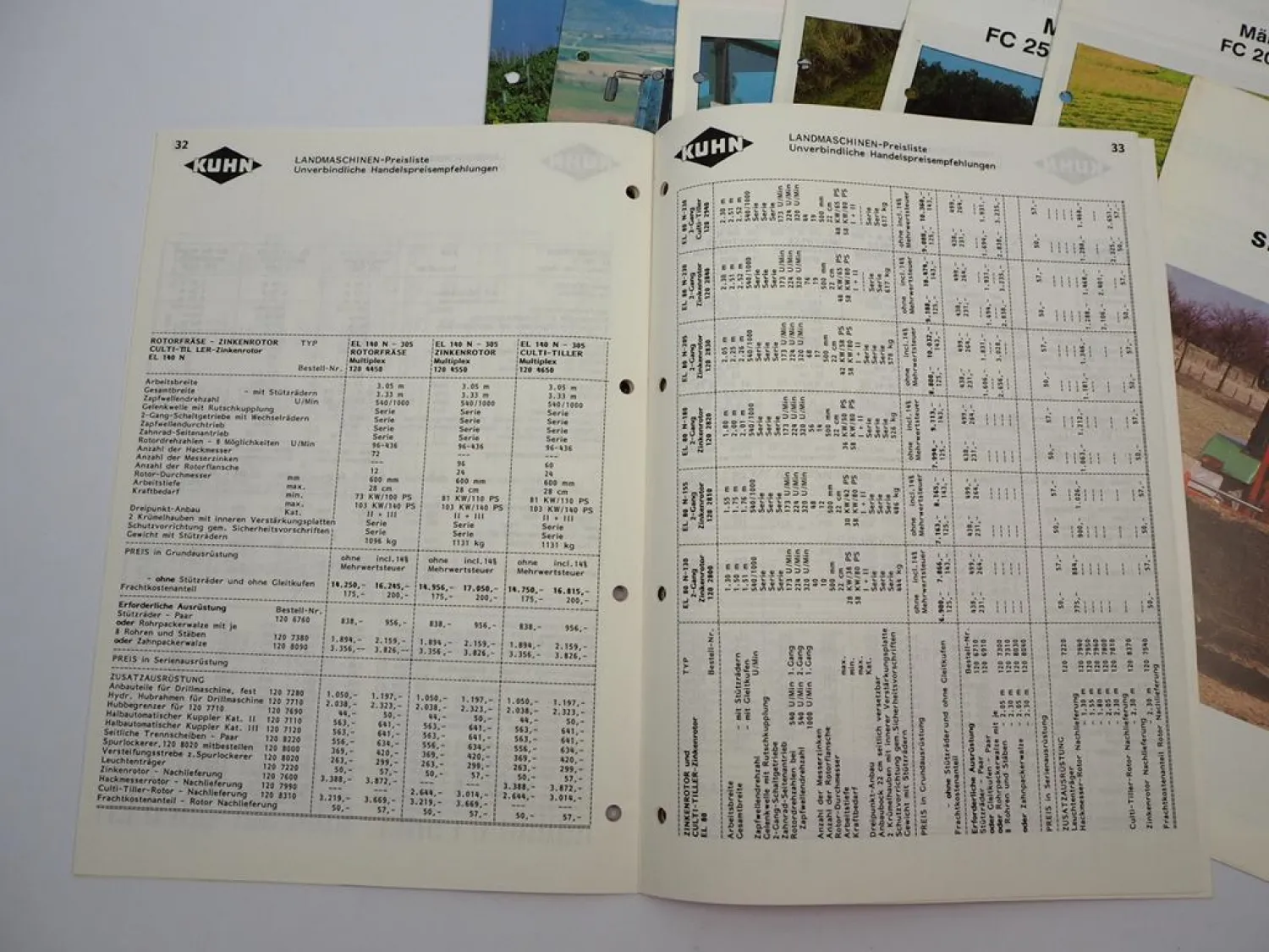 7x Orig. Prospekt Preisliste Kuhn Landtechnik Giroheuer Giroschwader 1980/90er