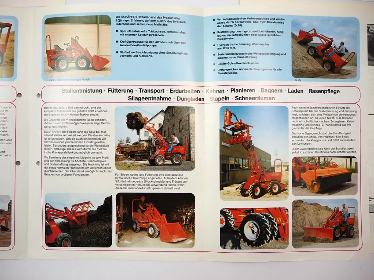7x Original Prospekt Anschreiben Schäffer D 20 25 40 25K 35K Hoflader 1980