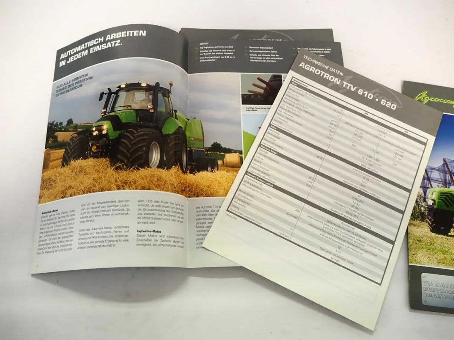 7x Original Prospekt Deutz Fahr Agroplus Agrotron Agrofarm Traktor 1990er Jahre