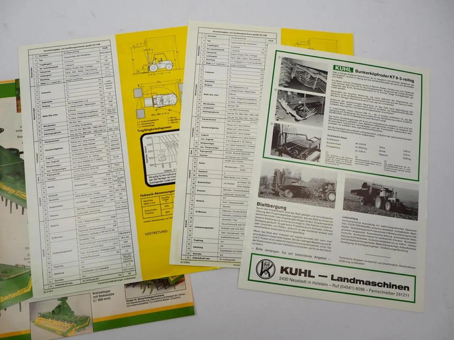 7x Original Prospekt Landtechnik 1970/80er Jahre Fendt Eberhardt Kuhl