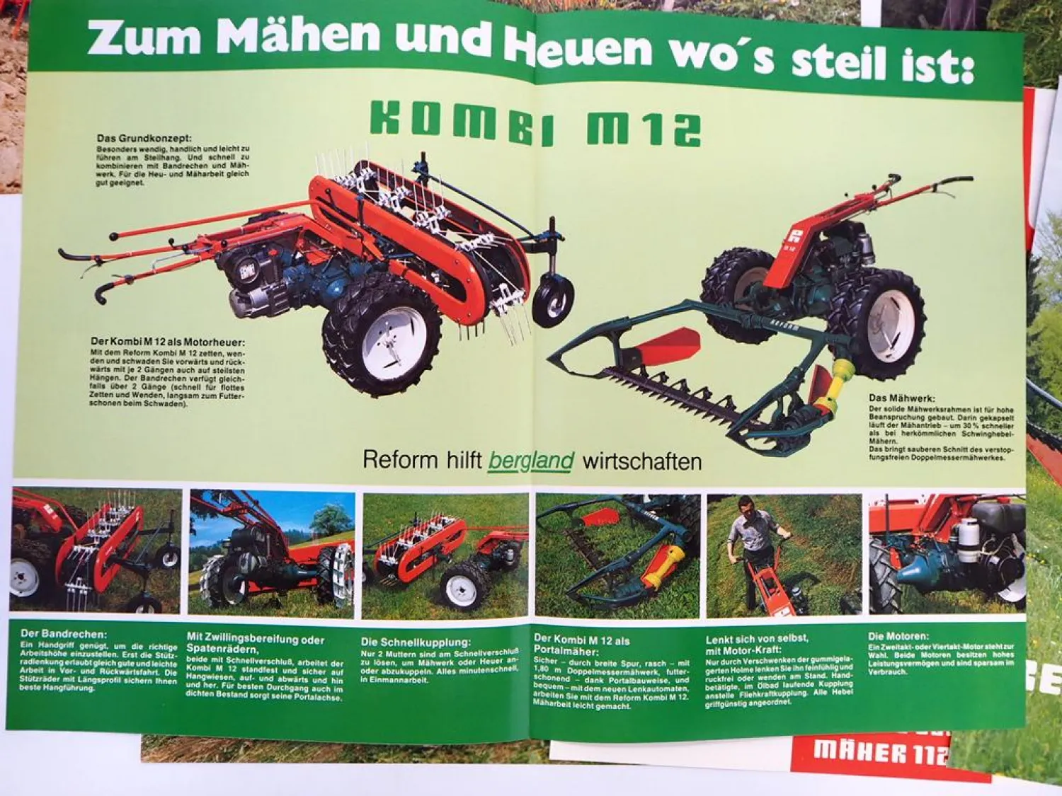 7x Original Prospekt Mappe Reform Metrac Mäher Semo Landtechnik 1980er Jahre