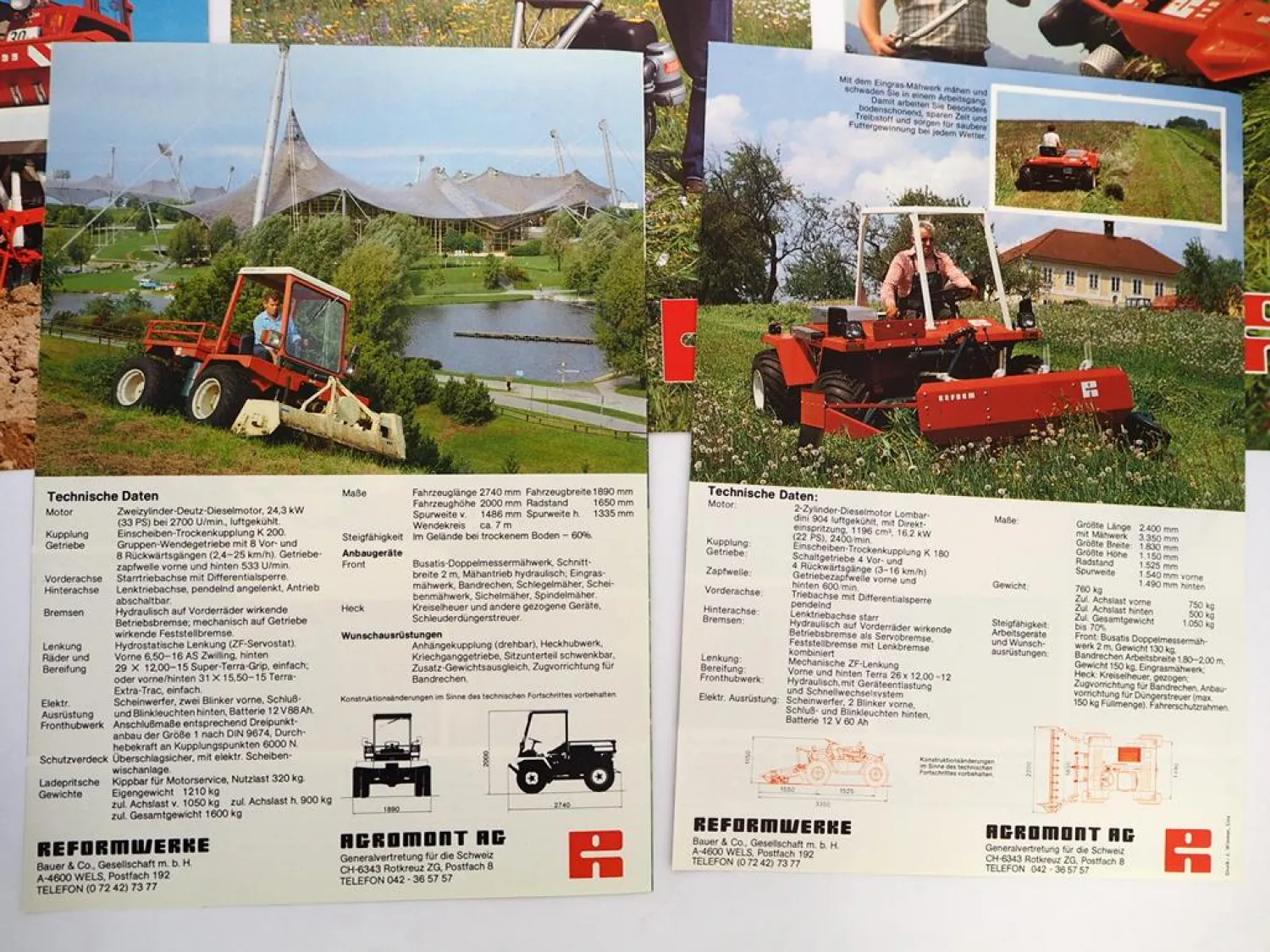 7x Original Prospekt Mappe Reform Metrac Mäher Semo Landtechnik 1980er Jahre