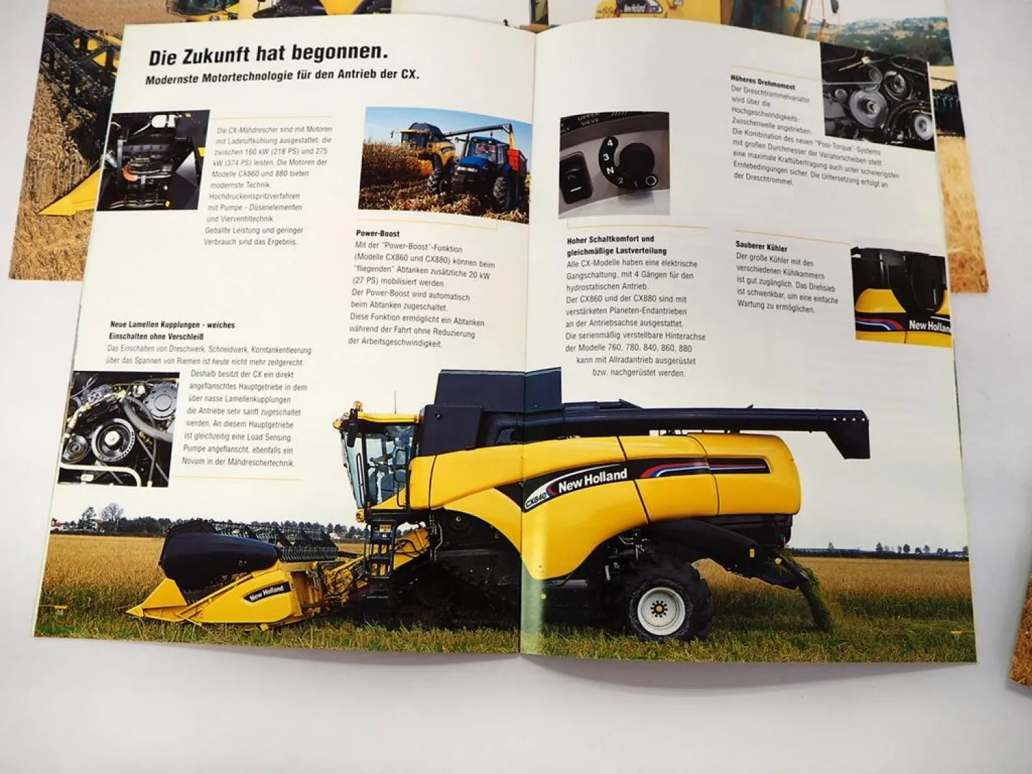 7x Original Prospekt New Holland CR CX CS TC Mähdrescher BB Presse 2000er Jahre