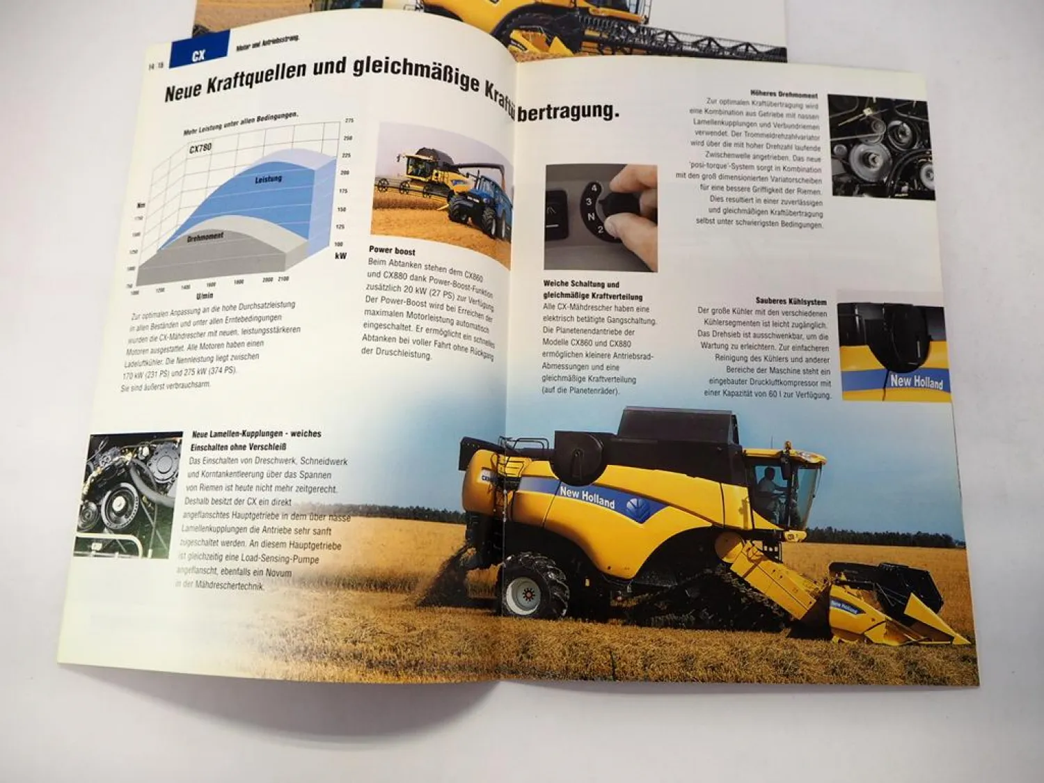 7x Original Prospekt New Holland CR CX CS TC Mähdrescher BB Presse 2000er Jahre