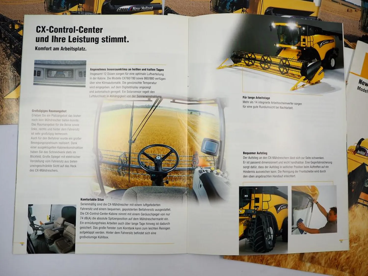 7x Original Prospekt New Holland CX CS TC Mähdrescher ca. 2002